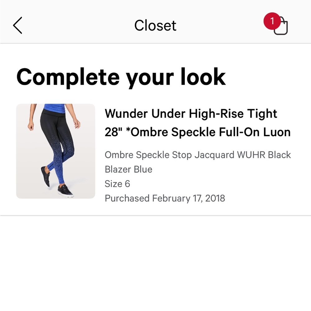 Lululemon wunder under hi rise legging black and blue print size 6
